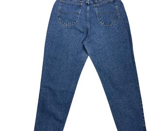 80s Vintage Lee Riders Mom Jeans , 30 Waist , High Rise Jeans , Tapered Leg Jeans , Medium Wash Jeans , Made In USA , 100% Cotton, 12-14 PET