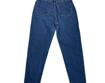 90s Vintage Lee Riders Mom Jeans , 27 Waist , High Waisted Jeans , Tapered Leg Jeans , Medium to Dark Wash Jeans , Made In USA , 100% Cotton