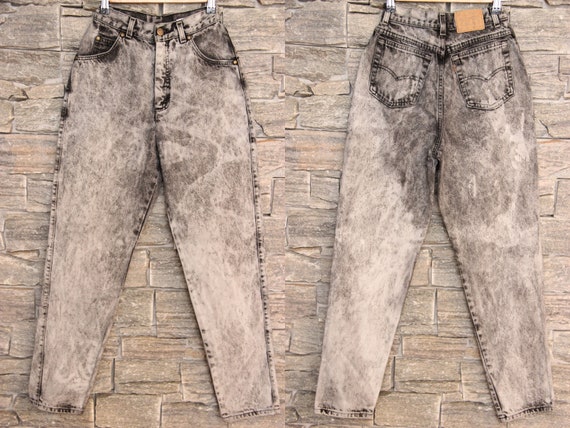 Vintage Levis 902 Acid Wash Black Mom Jeans 25 Waist | Etsy