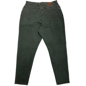 Vintage Riveted Lee Army Green Mom Jeans , Waist 36 , High-Rise Women&#39;s Jeans , 100% Cotton, Straight Leg Jeans , Size 18W MED , Made in USA