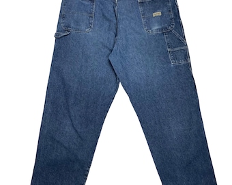 Vintage WRG Carpenter Jeans 44x32 – Loose Fit Workwear Denim , Real Comfortable Jeans , High Rise Wide Leg , 100% Cotton , Made in Mexico