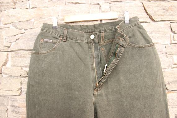 Vintage Lee Riveted Khaki Green Jeans , 36 Waist … - image 8