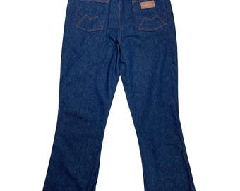 Jeans Bootcut anni &#39;70 Maverick, 34x29, Jeans da uomo lavaggio scuro, Pantaloni da uomo a vita alta, Jeans vintage classici, 100% cotone, Made in USA