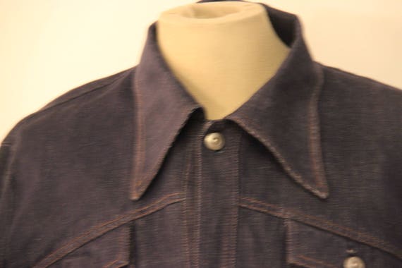 70s denim mens jacket , Vintage denim blazer , Da… - image 3