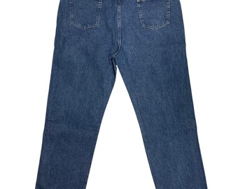 Vintage Wrangler Authentic Jeans USA 48x30 | High Rise Straight Leg Dark Blue Denim Mens XL Y2K