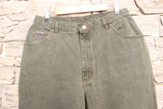 Vintage Lee Riveted Khaki Green Jeans , 36 Waist … - image 5