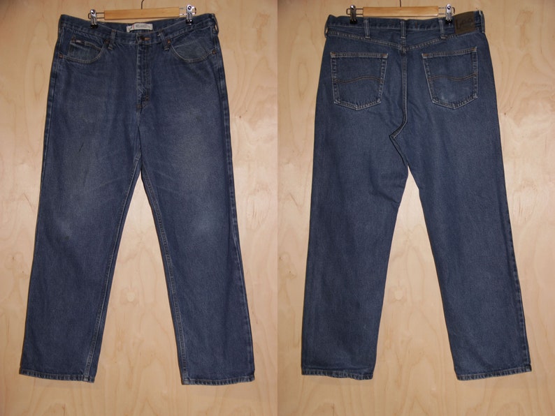 Jeans Denim Faded Glory 40x32 Straight Fit Dark Wash Blue Vintage Color Mens New