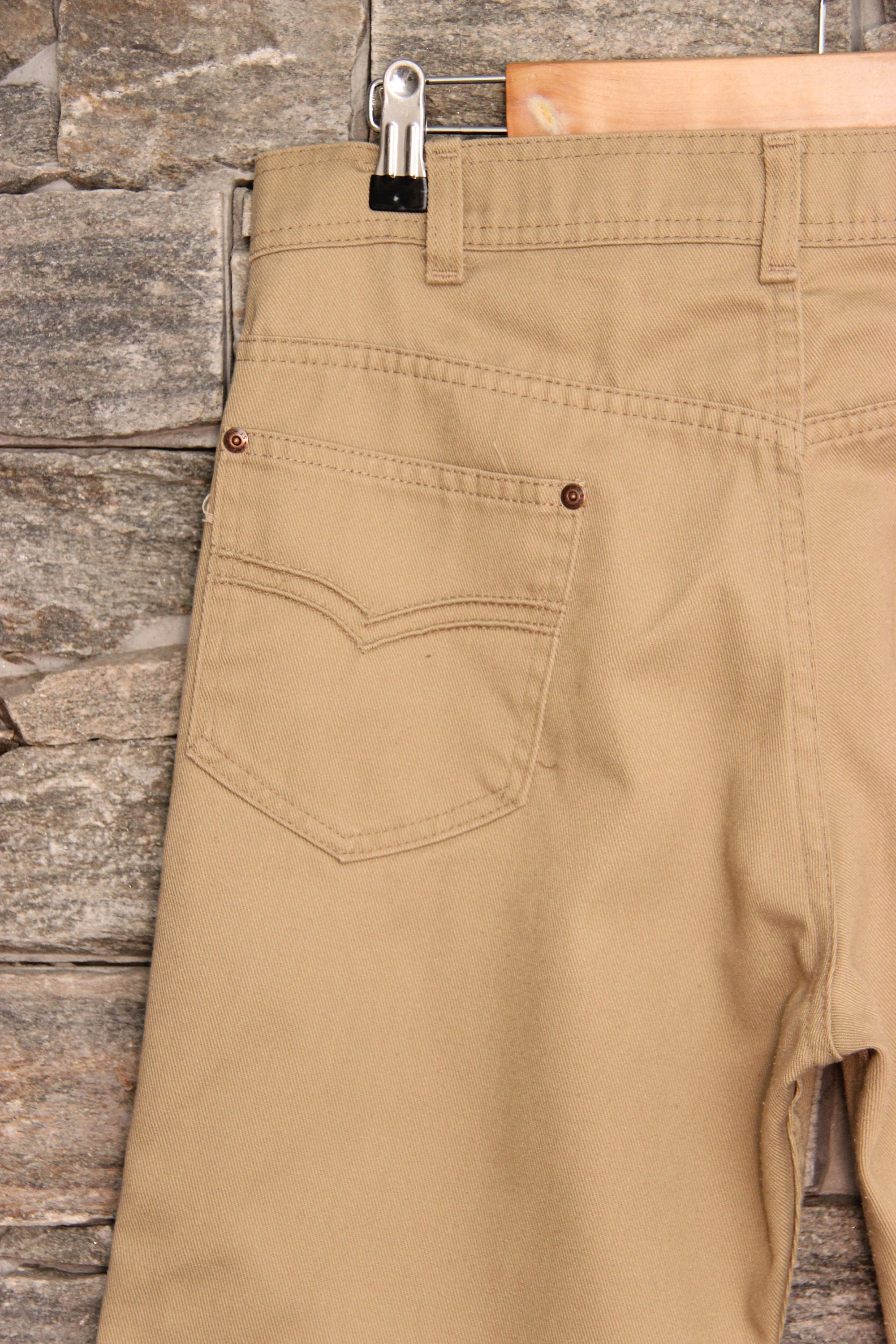 Vintage LEVI'S for Men Polyester Pants , 34 Waist , Sand Brown