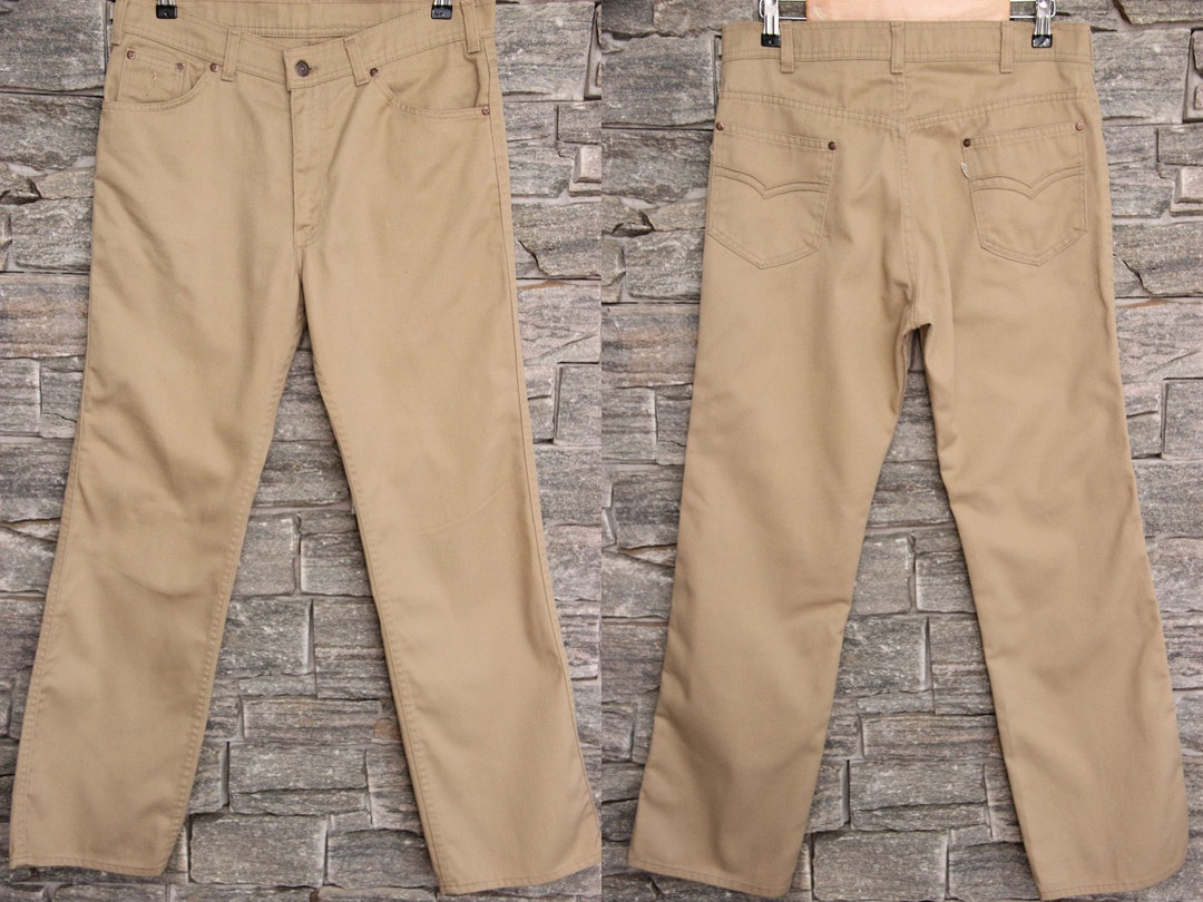 Vintage LEVI'S for Men Polyester Pants , 34 Waist , Sand Brown