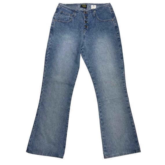 Y2K Paris Blues Mom Jeans 30 Waist Button Fly Jeans Wide