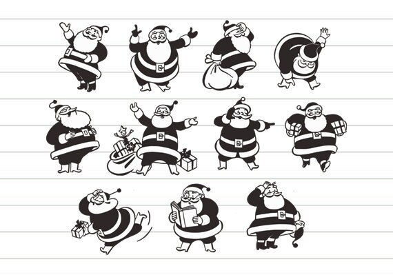 Download Instant Download Santa Silhouette Svg Santa Svg Files Etsy PSD Mockup Templates