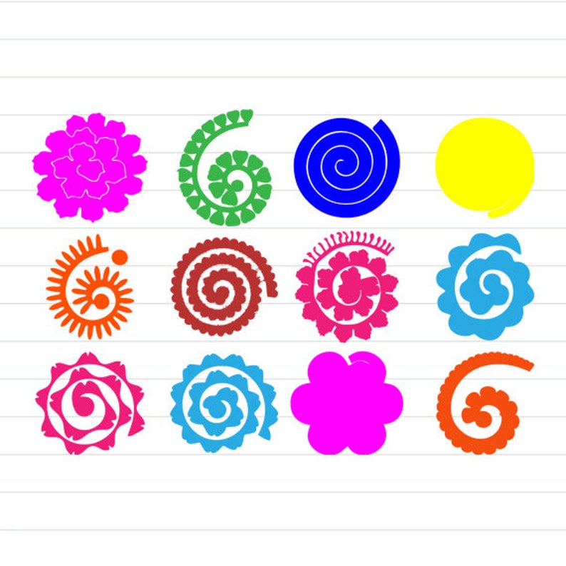 Download INSTANT DOWNLOAD Rolled Paper Flower Svg Rolled Paper | Etsy