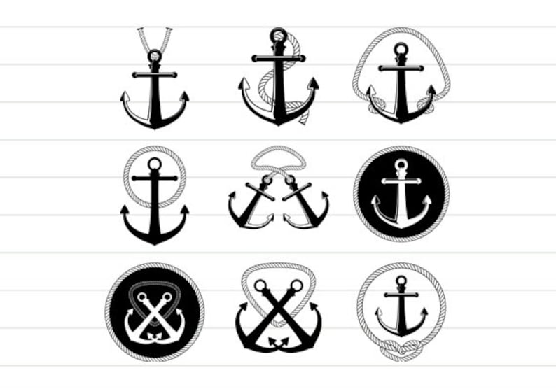 Download INSTANT DOWNLOAD Nautical Anchors Svg Files Anchor Clipart ...