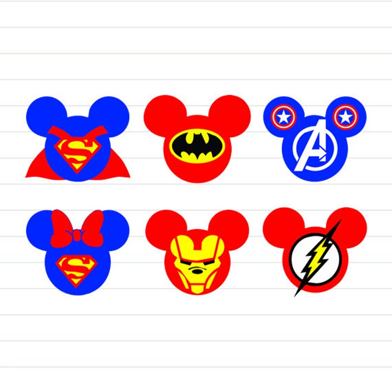 Download INSTANT DOWNLOAD Mickey Superheroes Svg Mickey Head | Etsy