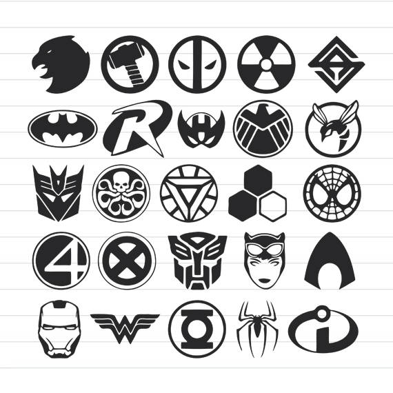 INSTANT DOWNLOAD Superheroes Logo Svg Superhero Cut Files | Etsy