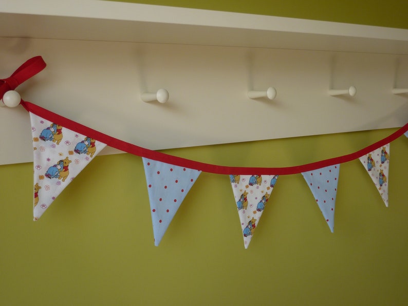 Petra Designs Mini Fabric Bunting – Baby Blue & White Cotton, 3+ Meters, Nursery Decor-1014003