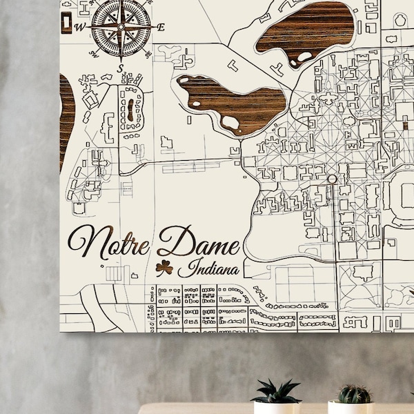 Map of Notre Dame Wall Art Etsy