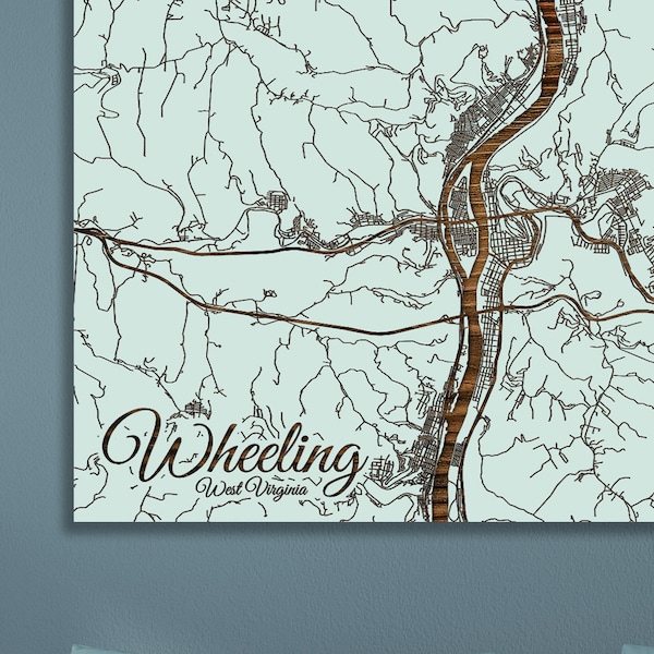 Maps of Wheeling West Virginia Etsy