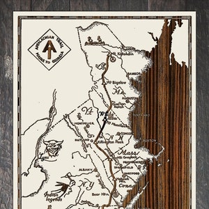 Appalachian Trail, USA | Wall Art | Wood Wall Art | Wood Wall Map | Wood Engraved Map of Appalachian Trail | Map Artwork