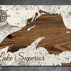 Lake Superior Street Map| Wood Wall Decor