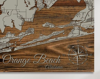 Alabama Orange Beach Street Map Etsy