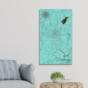 Dahlonega, Georgia Street Map: Laser Engraved Wood Wall Art