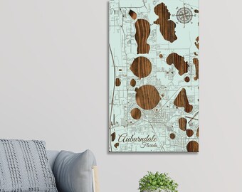 Auburndale, Florida Engraved Wood Wall Map - Etsy