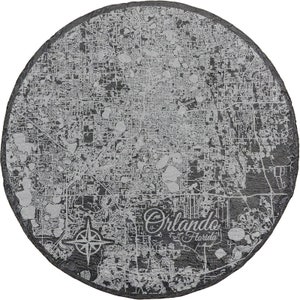 Orlando, Florida Round Slate Coaster | Coaster Set | Drink Coaster | Housewarming Gift | Home Decor | Slate Coaster of Orlando, FL