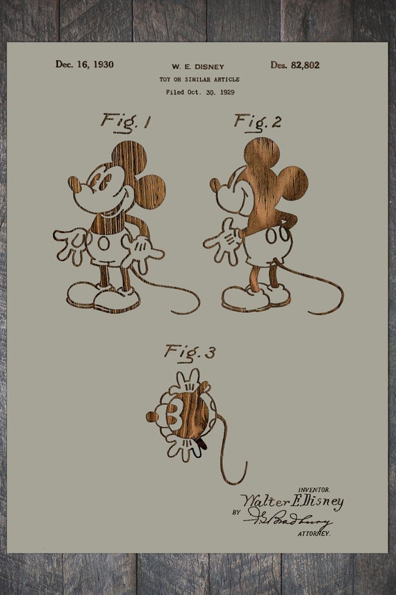 Mickey Mouse Wood Patent | Mickey Mouse | Vintage Mickey