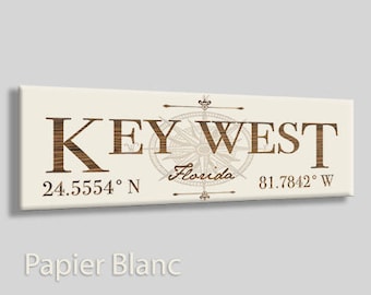 Florida: Key West Stick (12in x 3.75in); Wood Engraved, Wall Art | Decorative City Plaque | Home Decor | Engraved Wood Plaque