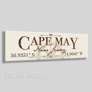 New Jersey: Cape May Stick (12in x 3.75in); Wood Engraved, Wall Art| Wood Wall Decor | Decorative City Plaque |Decor | Engraved Wood Plaque