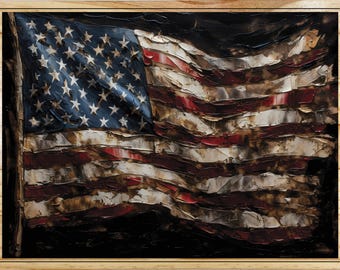 American Flag Oil Painting