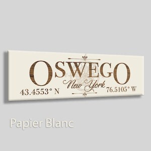 New York: Oswego Stick (12&quot;x3.75&quot;)| Wood Wall Decor | Decorative City Plaque | Home Decor | Engraved Wood Plaque