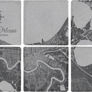 New Orleans, Louisiana Square Slate Coaster | Coaster Set | Housewarming Gift | Home Decor | Slate Coaster of New Orleans, LA