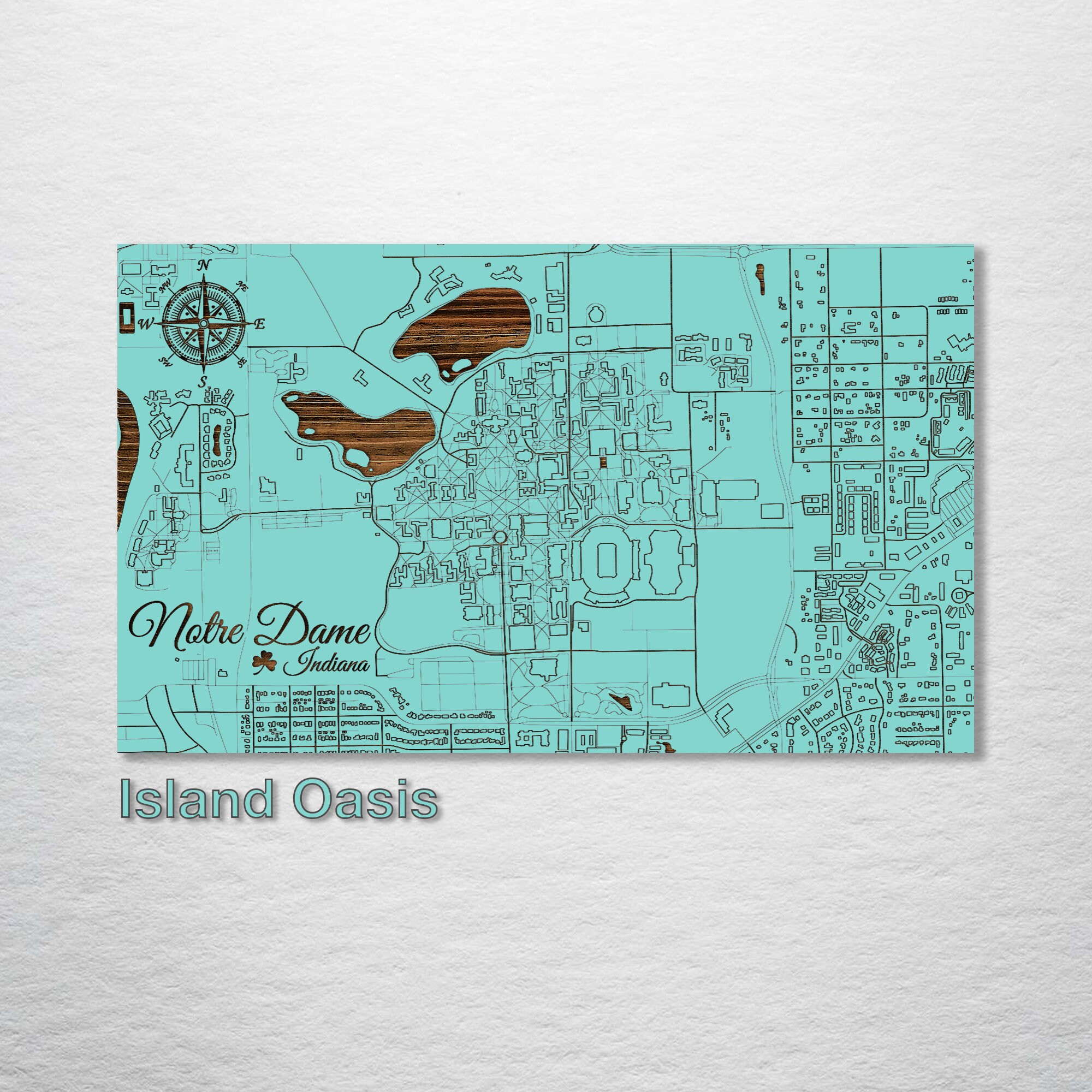 Indiana Notre Dame Campus Map Etsy