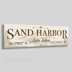 Lake Tahoe: Sand Harbor Stick (12&quot;x3.75&quot;)| Wood Wall Decor | Decorative City Plaque | Home Decor | Engraved Wood Plaque