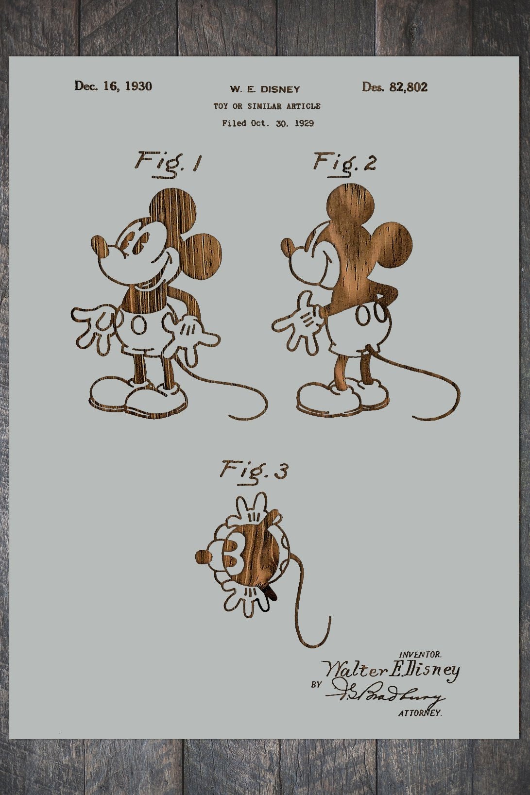 Canvas print Mickey Mouse - Textured Sketch