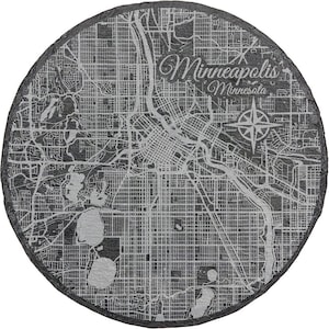 Minneapolis, Minnesota Round Slate Coaster | Coaster Set | Drink Coaster | Housewarming Gift | Home Decor | Slate Coaster of Minneapolis, MN