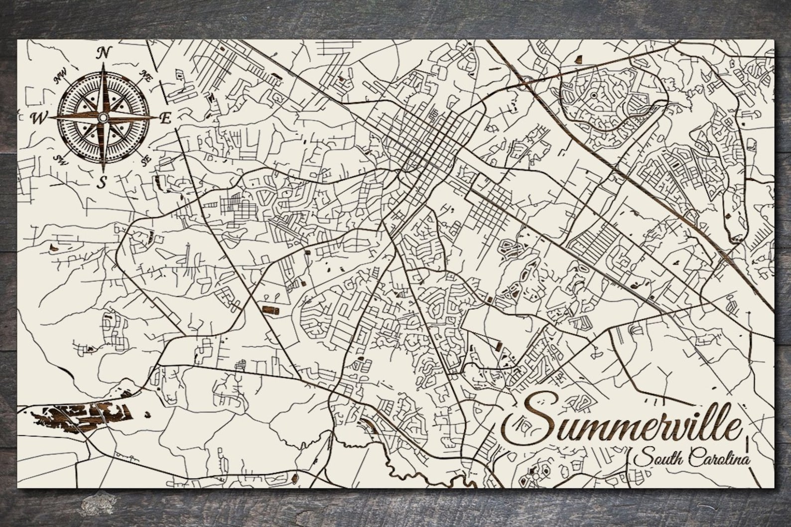 South Carolina: Summerville Street Map - Etsy
