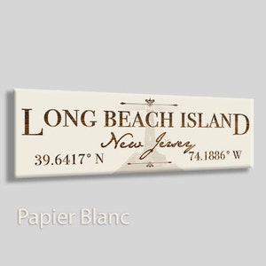 New Jersey: Long Beach Island Stick (12&quot;x3.75&quot;)| Wood Wall Decor | Decorative City Plaque | Home Decor | Engraved Wood Plaque
