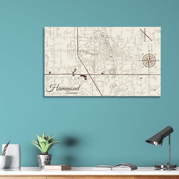 Street Map Of Hammond Etsy Street Map Of Hammond Etsy