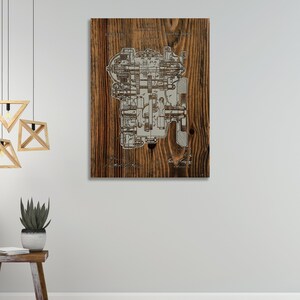 1920 Harley Davidson Engine- Inverted| Wood Wall Decor