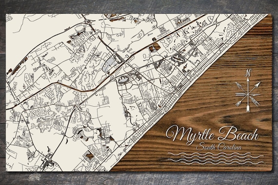Myrtle Beach Street Map South Carolina: Myrtle Beach Street Map | Etsy