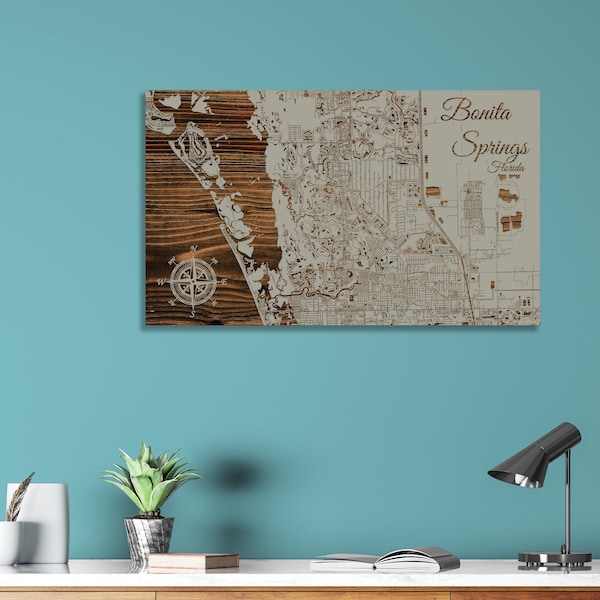 Map of Bonita Springs Florida Etsy