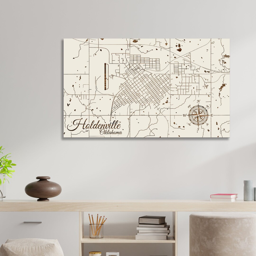 Oklahoma Holdenville Street Map Etsy