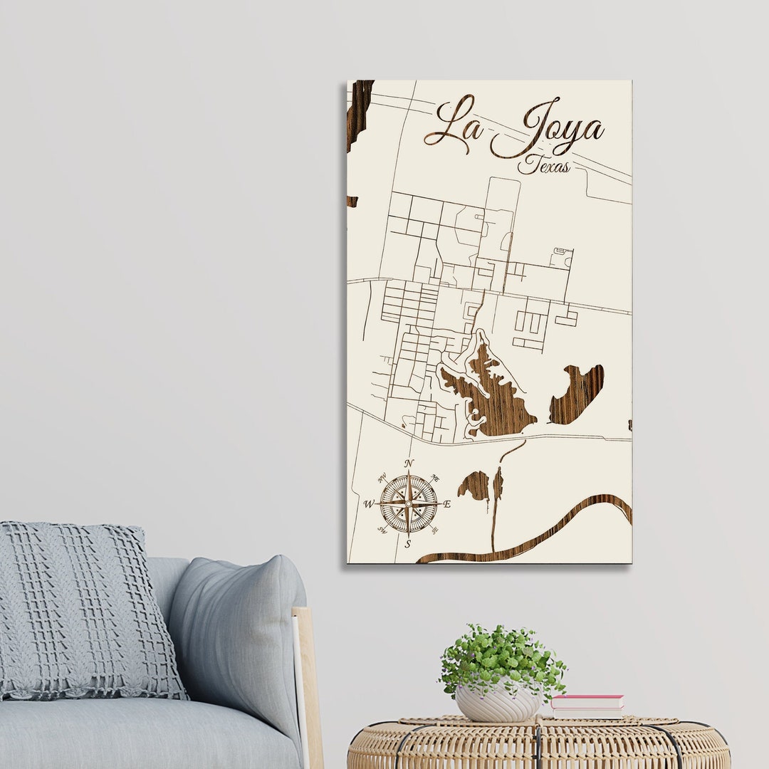 Texas La Joya Street Map Wood Wall Decor Etsy