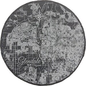 Glendale, Arizona Round Slate Coaster | Coaster Set | Drink Coaster | Housewarming Gift | Home Decor | Slate Coaster of Glendale, AZ
