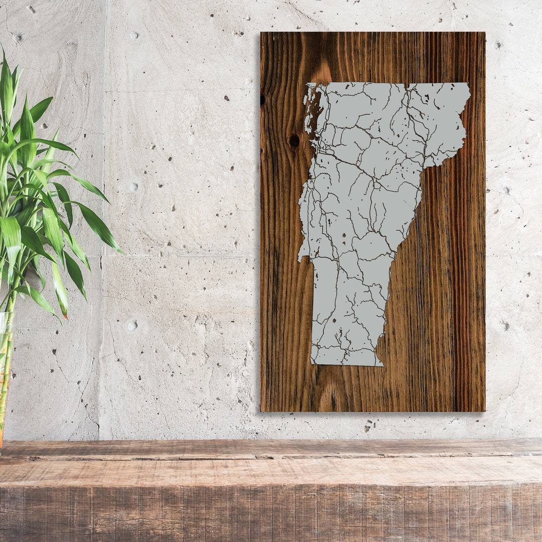 Custom 3d wooden map of Windsor County,Vermont,United States