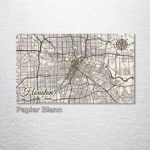 Houston, Texas Street Map | Wood Wall Art | Wood Wall Map | Wood Engraved Map of Houston, TX | Map Artwork | City Street Map | Home Decor