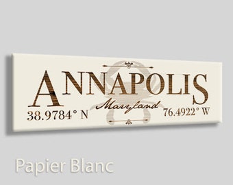 Maryland: Annapolis Stick (12in x 3.75in); Wood Engraved, Wall Art| Wood Wall Decor | Decorative City Plaque | Engraved Wood Plaque